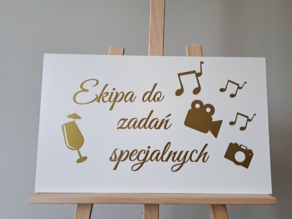 Tablica ślubna ekipa od zadań specjalnych Tablica ślubna wesele ślub