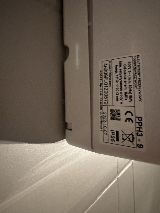 Przepływowy podgrzewacz wody kospel