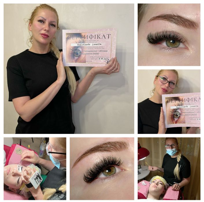 Навчання по нарощенню вій, обучение базовый курс по наращиванию ресниц