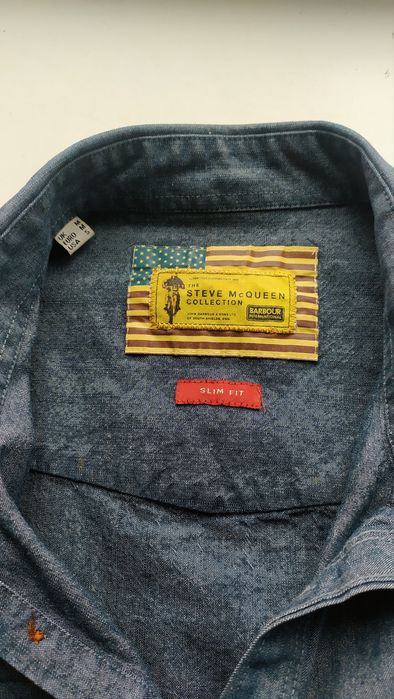 Barbour Int Steve McQueen джинсовая рубашка Slim Fit S/M  оригинал