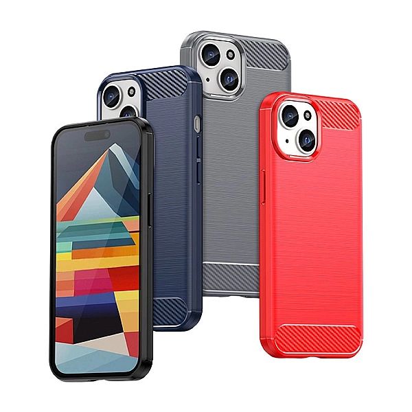 Etui Carbon Case do iPhone 15 elastyczny niebieski