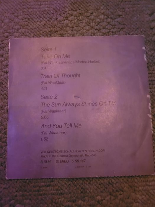 Winyl Take On Me Amiga Quartett A-ha