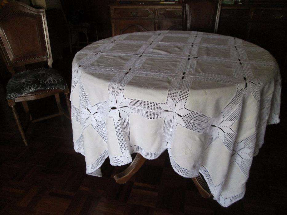 Toalha linho artesanal e renda