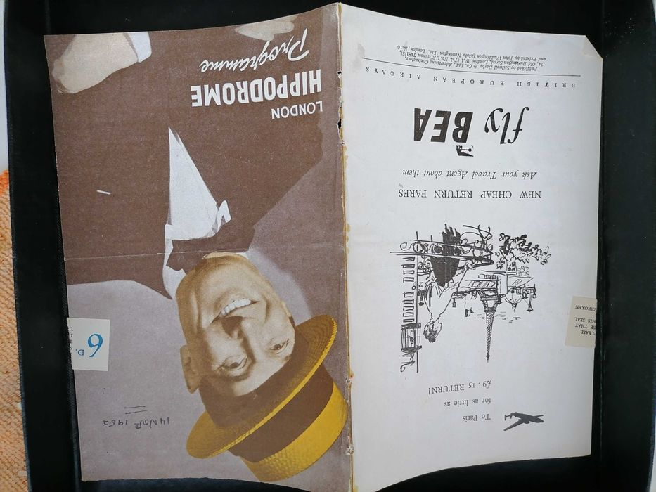 Único! Programa e Bilhete 1952 MAURICE CHEVALIER Hippodrome LONDON