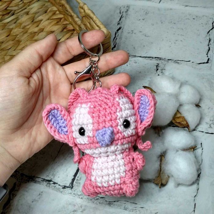 Брелок Стич вязаный ручной работы амигуруми Hand Made 8х8 см