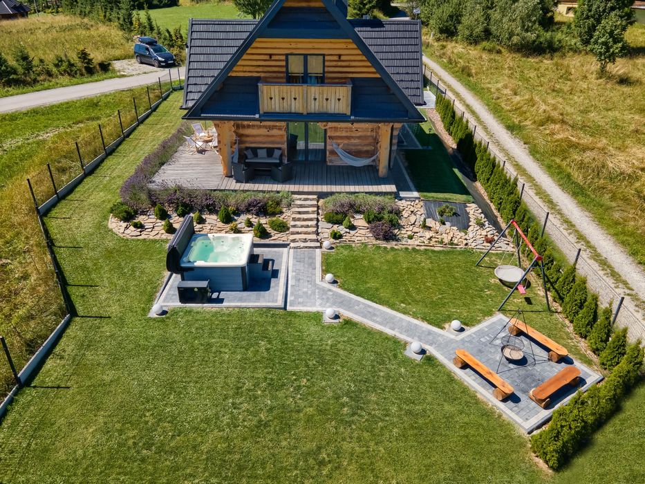 Domek w górach balia JACUZZI SAUNA KOMINEK chata na wakacje dom góralski naweekendy gorąca bania