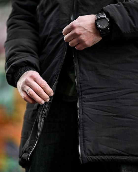 Стильная зимняя куртка мужская, парка, зимова куртка чоловіча чорна