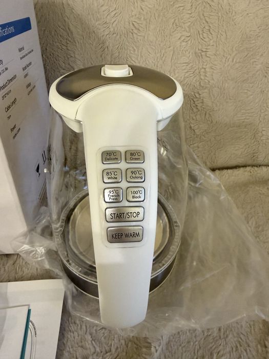 Скляний електрочайник 2L 2200W DEVISIB | Контроль температури