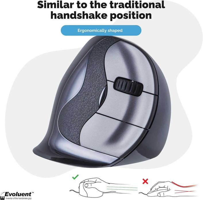 Ергономічна вертикальна бездротова миша Evoluent VerticalMouse D L