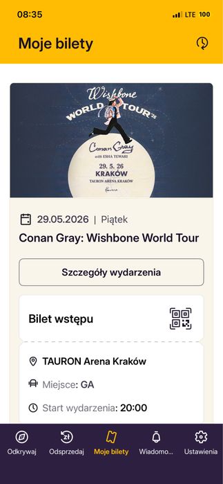 conan gray kraków 29.05 płyta 3 bilety