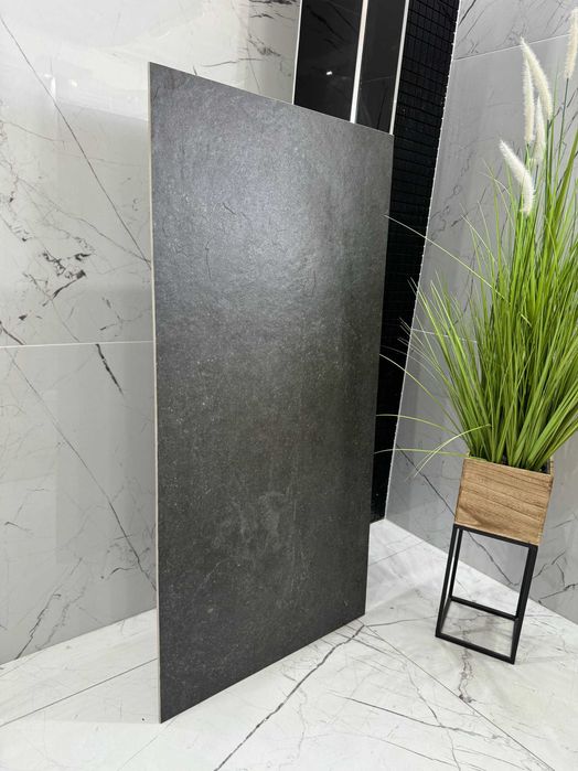 Ciemny gres GRAFIT 120x60 imitacja kamienia mat, struktura jak kamień