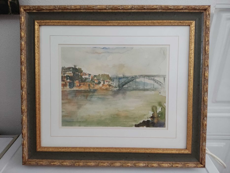 Vários Quadros/pinturas Rio/Riberia/Pontes Porto/Gaia