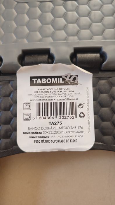 Banco dobrável de plástico