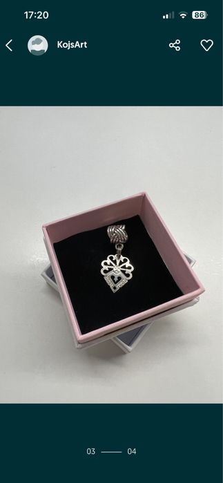 Zawieszka góralska parzenica charms kolor srebrny