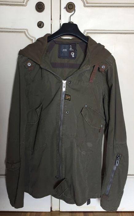 Casaco de meia-estação com capuz verde escuro G-Star Raw