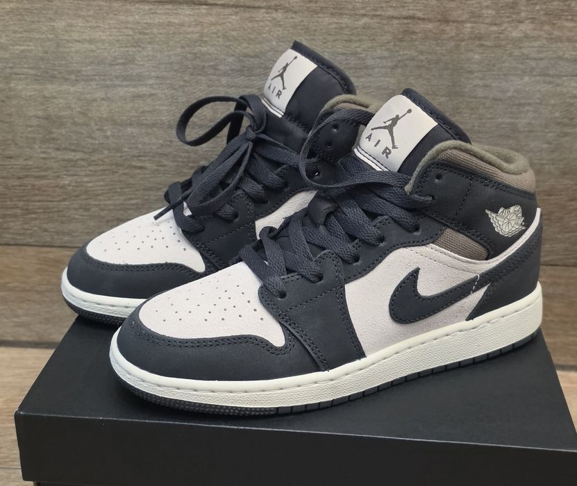 Oryhinalne buty Air Jordan 1 Mid (GS) Czarno-Zielone roz. 36,5