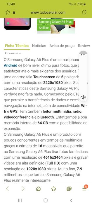 Smartphone Samsung A6+ Duo