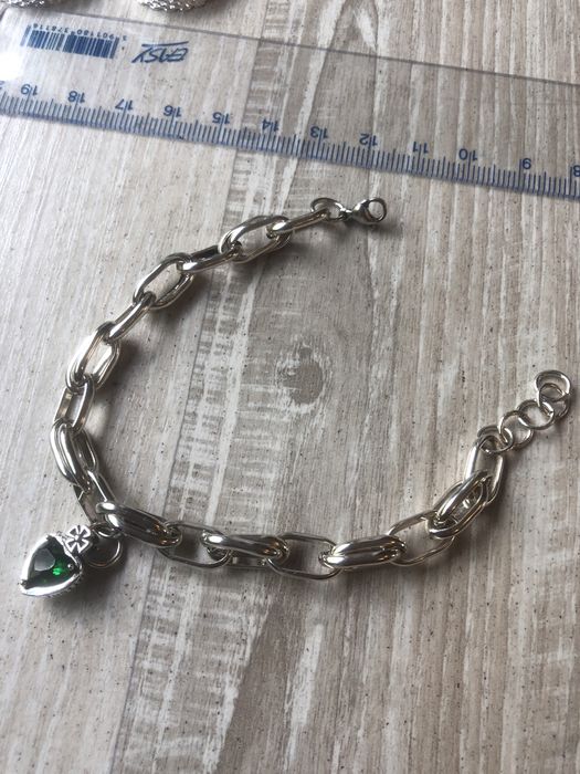 Bransoletka szmaragdowe serce 925
