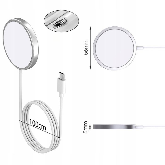 Ładowarka Indukcyjna Krainagsm K9A Do Apple Iphone Pro Max Biały