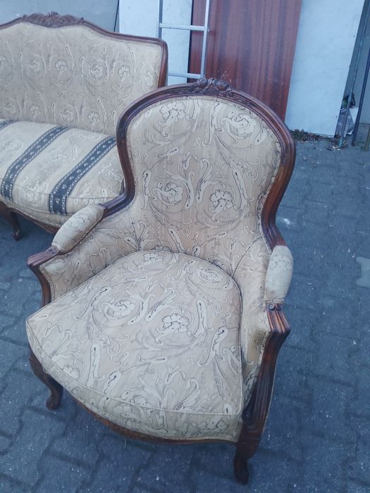 Piękny komplet sofa 2 ka i 2 fotele Ludwikowskie