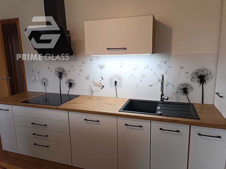 Druk UV na szkle / Panel szklany do kuchni / Szkło hartowane z grafiką