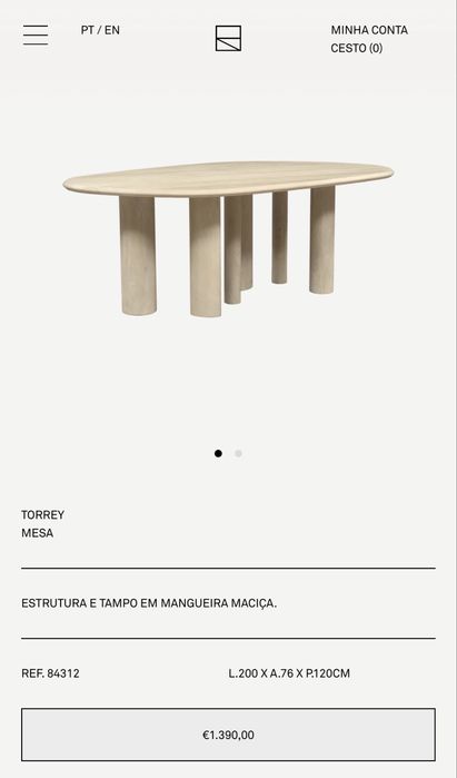 Mesa de jantar mangueira maciça.