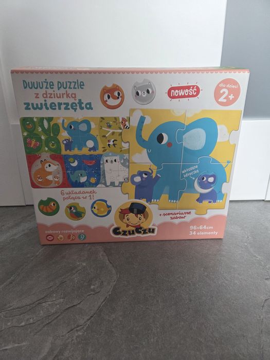 CzuCzu Duże puzzle z dziurką Zwierzęta