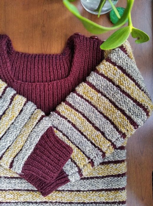 Dziergany na drutach sweter dla 4-5 latki