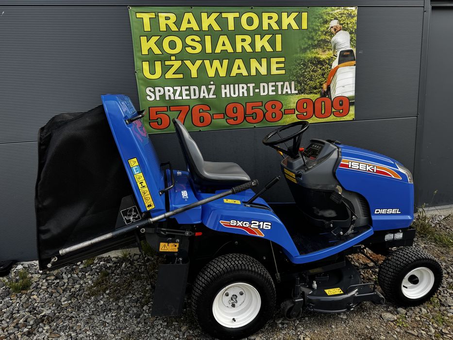Traktorek kosiarka Iseki SXG 216 diesel hydrostat SERWISOWANY + pług