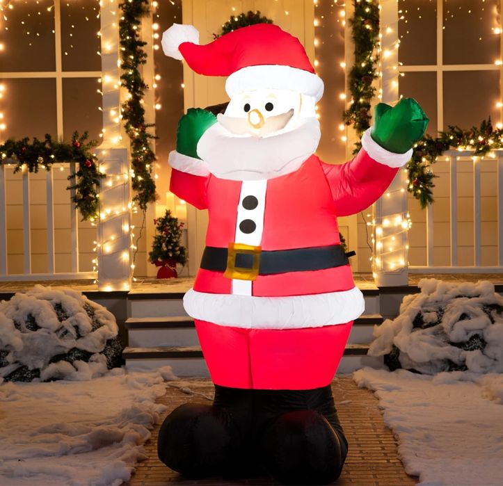 Nadmuchiwany Święty Mikołaj z torbą prezentową 180cm