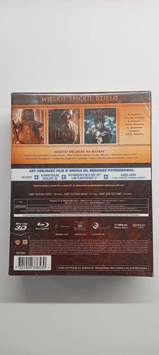 Hobbit trylogia blu ray 2D+3D polskie wydanie 6 płyt.
