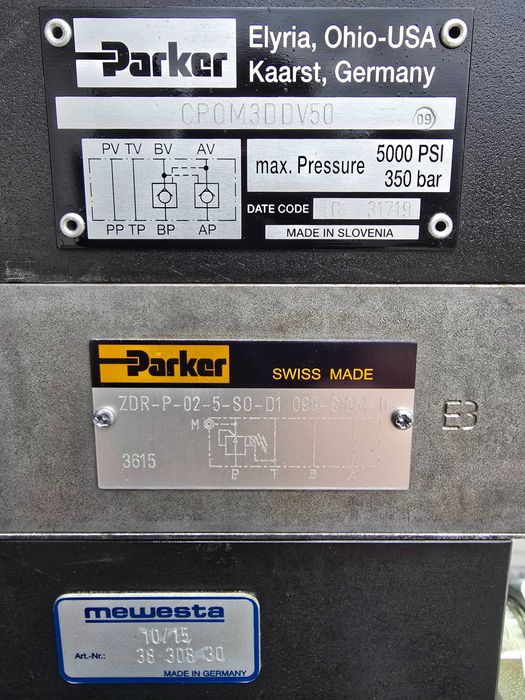 Zasilacz Hydrauliczny Agregat  Pompa Olejowa Parker PV032 Stacja Prasa