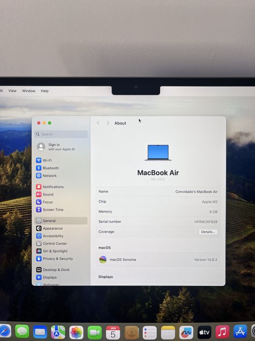 Macbook Air M2 - 8GB RAM - 256GB SSD (como NOVO)