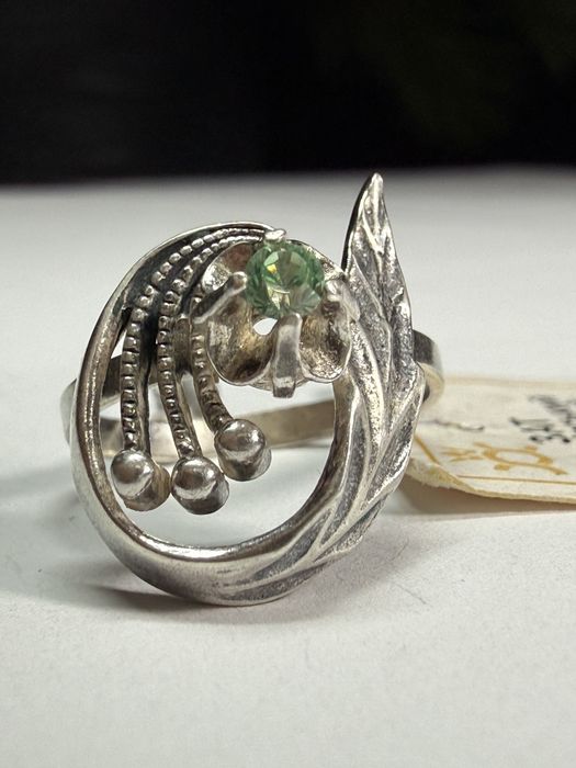 Вінтажна каблучка срібна 925  гранат Серебряное колечко кольцо серебро