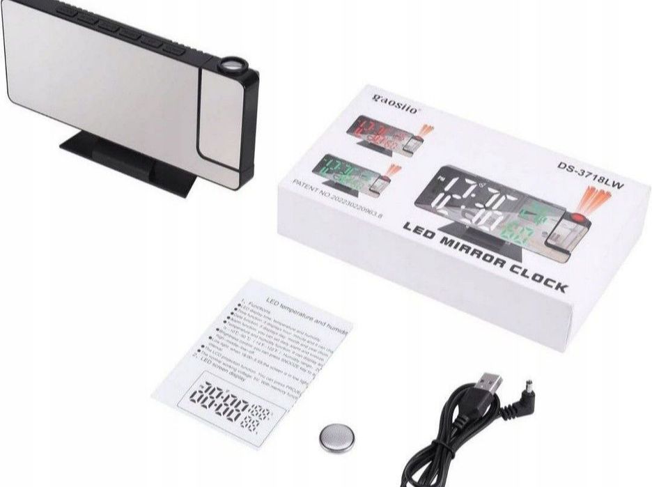 Zegarek LED budzik elektroniczny z projektorem