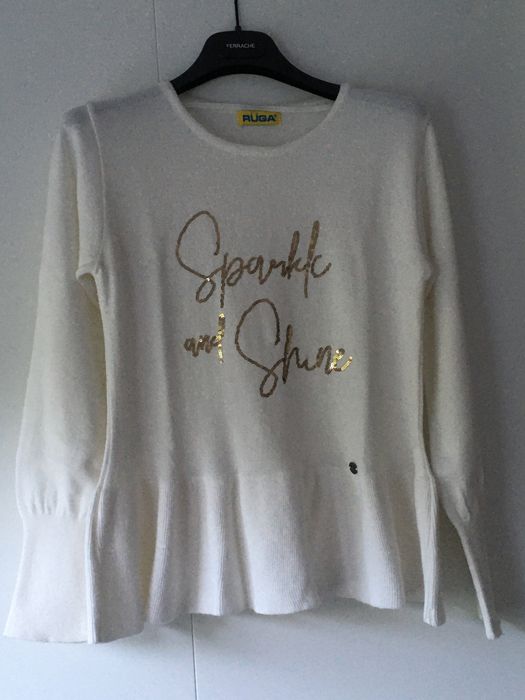 Camisola Branca com lantejoulas douradas