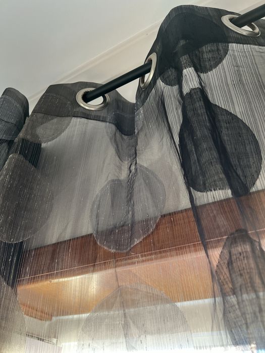 Par de Cortinas Cinza