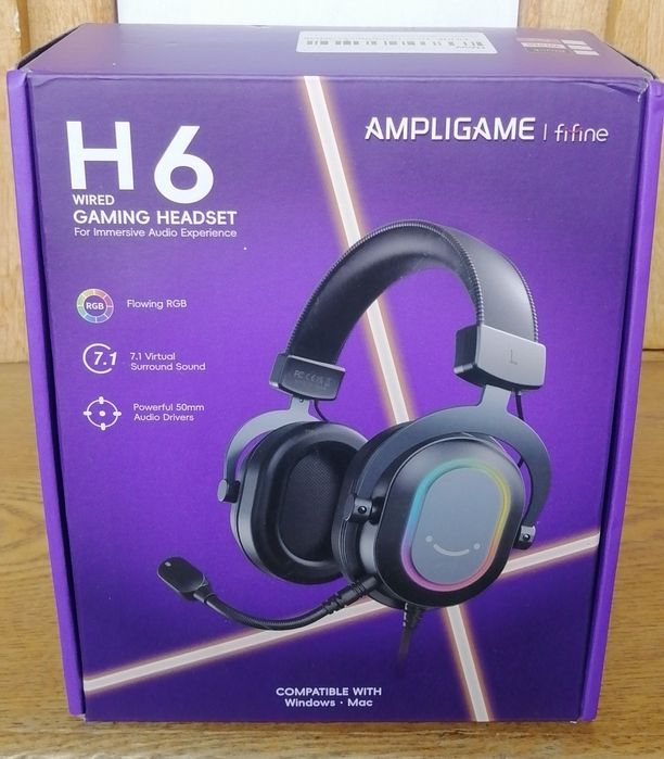 Гарнітура FIFINE H6W 7.1 RGB підсвітка,2м кабель,пульт,EQ-ПК/PS4/PS5
