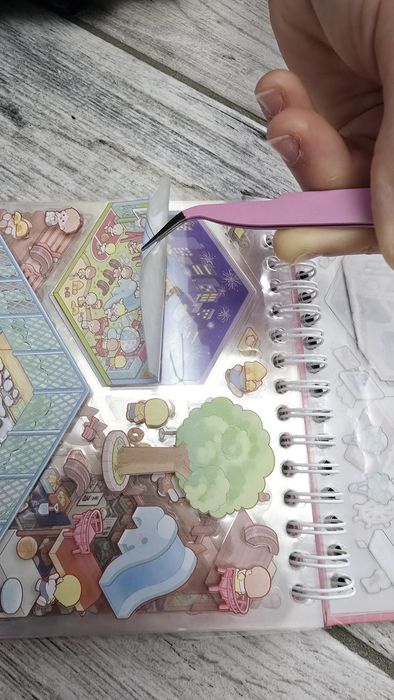 Будиночок з наклейок, 20сценаріїв  3D наліпки,румбокс стікери. Пінцет.