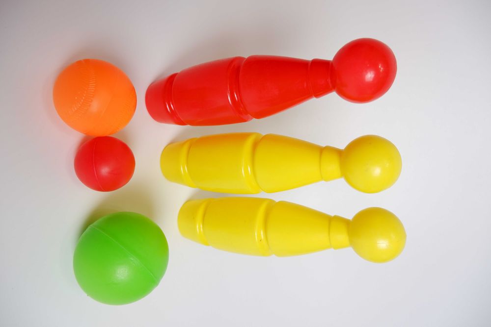 Боулинг для малыша мягкий пластиковый высокий мяч игрушка развивающая