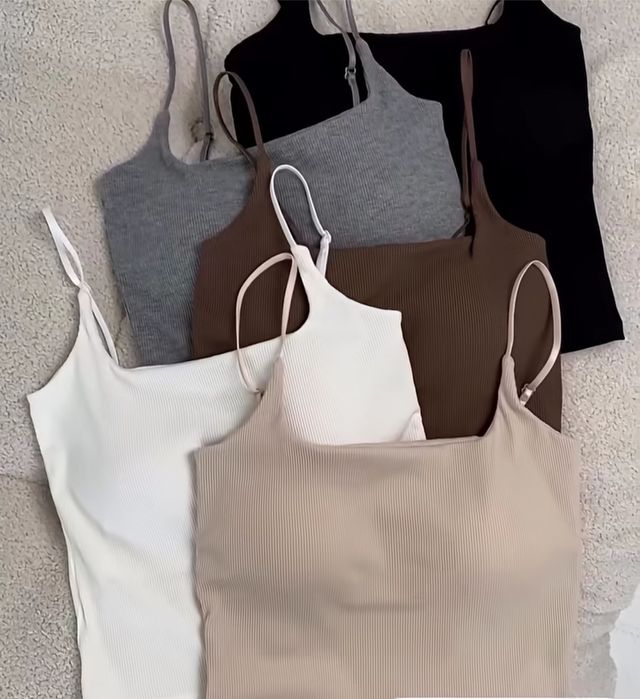 Майка топ в рубчик бежевий