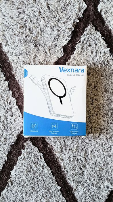 Powerbank magnetyczny Vexnara 10000mAh MagSafe 20W USB-C czarny M2L-10K