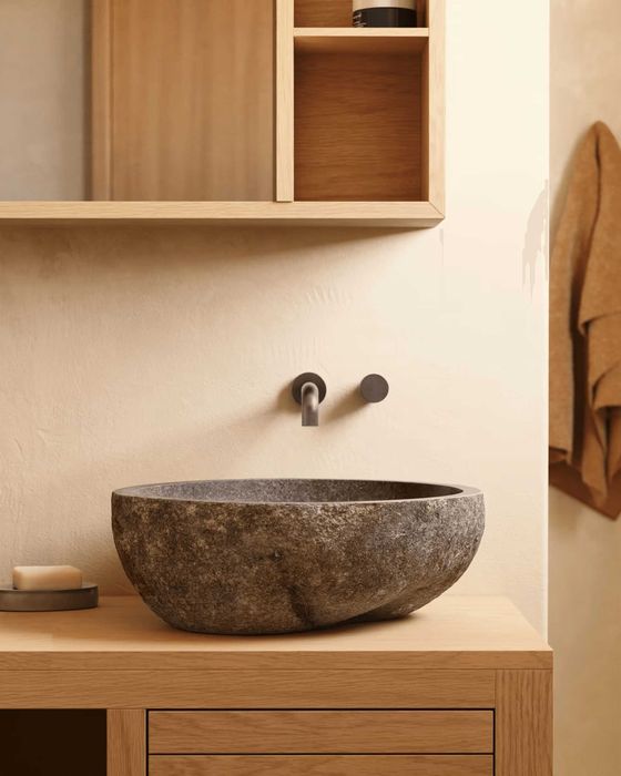 Umywalka nablatowa TETSU kamienna  marki Kave Home