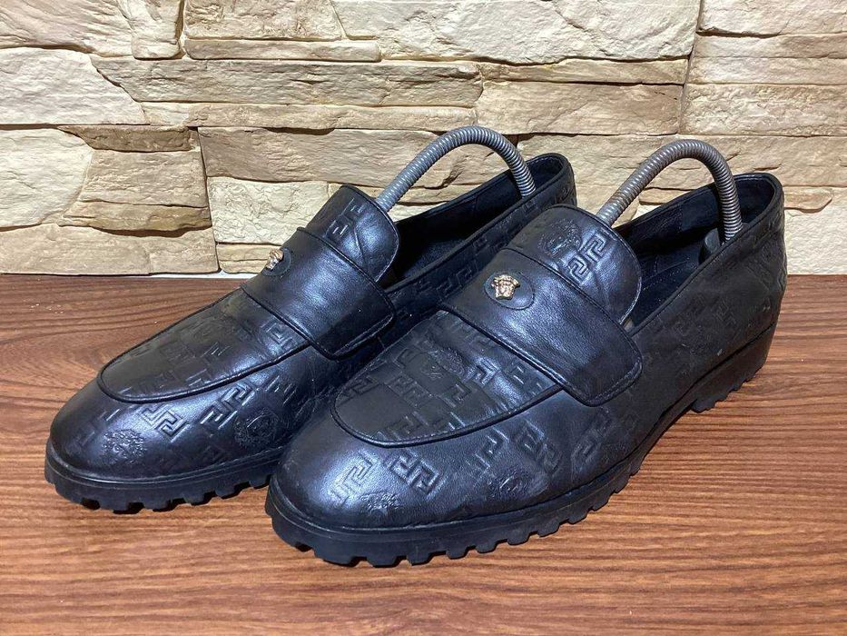 Кожаные лоферы Versace Medusa Greca размер 42