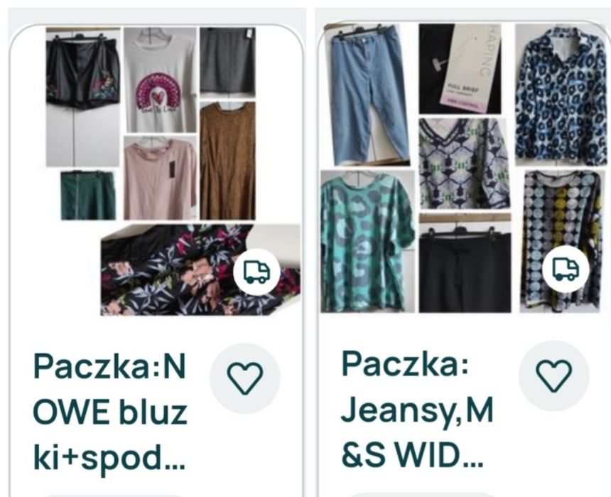 Paka: 2 PACZKI ubrań+bluza+wisior+5koszulek+zegar+spod/48-50