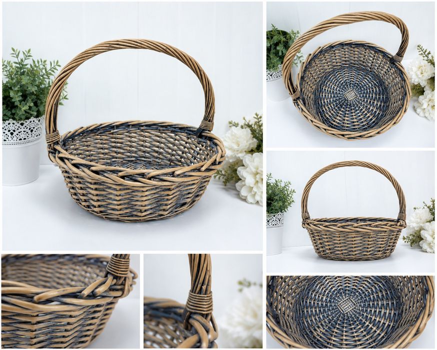 Cesto de Vime Artesanal com Asa – Decoração, Piquenique ou Ofertas