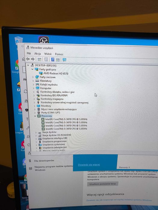 Komputer i5 3470, 8GB tam, dysk ssd