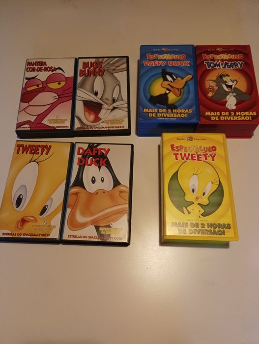Conjunto de 10 cassetes de filmes animados