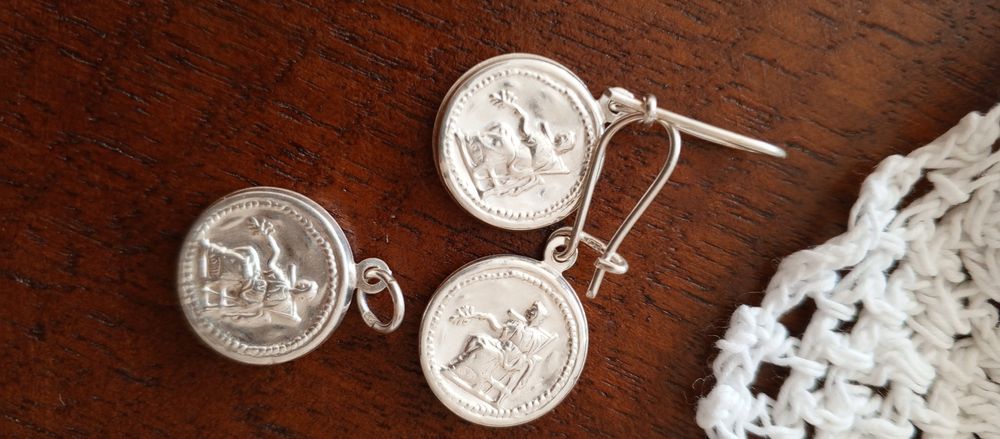 Kolczyki, zawieszka srebrna 925