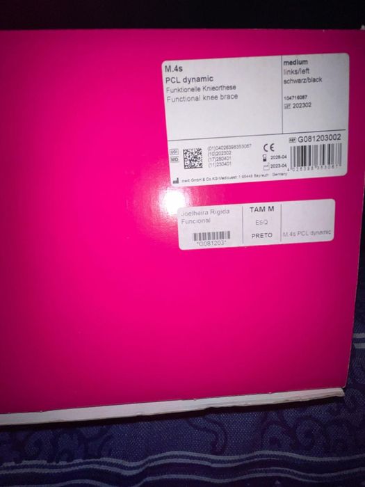 Joalheira rígida 4 pontos M.4s PCL Dynamic (tamanho M; Modelo Esq. )